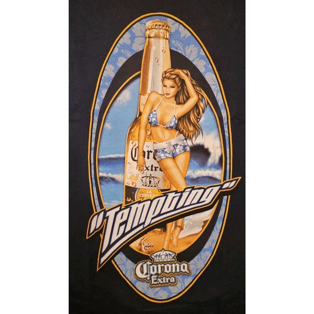 Vtg Corona Extra Shirt “Tempting” Good Girl Big Bottle Beer T-Shirt XL ODM 2001